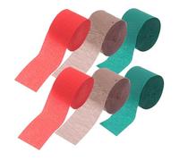 Housoutil 6 Rolls Vibrant Bulk Crepe Paper Streamers for Party Decorations Classroom Hanging DIY Craft Supplies in Red Green Rose Gold Flexible Garland Kit