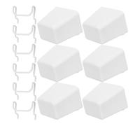 Housoutil 6 Sets Pegboard Storage Box Organizer with Metal Hooks | Plastic, White Finish, Custom Hole Design, No Tools Needed, Sorting for Workbench Use