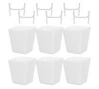 Housoutil 6 Sets Pegboard Tool Organizer Bins with Metal Hooks, Plastic Square Storage Boxes for Sorting and Effortless Assembly, for Office and Workbench Storage