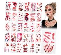 Housoutil 60 Sheets Halloween Temporary Tattoos Stickers for Body Art, Easy to Paste and Remove Pvc and Paper Material, Creative and Unique Costume Accessory for Halloween Themed Party