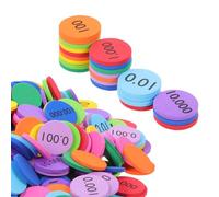 Housoutil 600pcs Place Value Disks Kit, Colorful Eva Values Counting Chips, Elementary School Math Supplies for Kids Base 10 Place, Manipulatives Math Counters Discs Set for Decimal to Whole