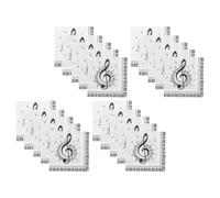 Housoutil 60pcs Music Notes Disposable Napkins with High Absorbency Paper Material, Decorative and Convenient for Wedding and Postconcert Snacks, Artistic White Party Tableware
