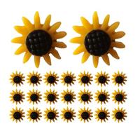 Housoutil 60Pcs Sunflower Push Pins Decorative Plastic Thumbtacks for Bulletin Boards Cork Boards School Office Use, Flower-Shaped Pushpins for Photos Maps Wall Displays