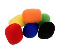 Housoutil 6pcs Disposable Microphone Sponge Covers with Close Fit without Leakage Lightweight Sponge Material for Stage Performance and News Interviews