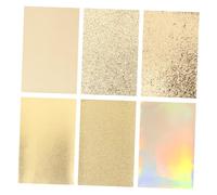 Housoutil 6pcs Faux Leather Fabric Sheets Set for DIY Sewing Crafts, 20x34cm Artificial Leather Material, Gold Color, Handmade Project Supplies for Leathercraft and Crafting Enthusiasts