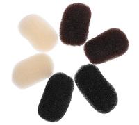Housoutil 6pcs Hair Padding Clamp Set for Women Breathable Hair Volume Pads Black Brown and Ivory Colors for Styling and Root Lifting