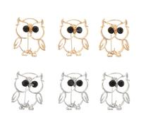 Housoutil 6pcs Lightweight Alloy Owl Brooch Pins for Women with Polished Surface, Minimalist and Stylish Design, for Party or Office Accessories