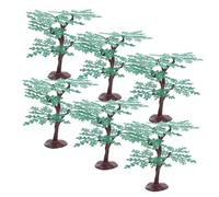 Housoutil 6pcs Miniature Plastic Trees for Model Railroads Realistic Green Accessories Easy DIY Assembly for Train Scenery and Landscape Decoration