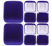 Housoutil 6pcs Navy Velvet Single Badge Display Box 30mm Medal Storage Case Lapel Pin Organizer for School Badges and Challenge Coins Collection