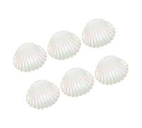 Housoutil 6pcs Pearl White Clam Shell Candy Boxes Plastic Shell Shape Jewelry Holder Trinket Tray Mermaid Party Favor Boxes for Wedding Birthday Halloween
