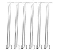 Housoutil 6pcs Pegboard Hook Wall Bracket, Metal Board Hooks, Silver Iron, Multi-Functional Longer Design, for Tools and Other Objects, Shop Shelf Management