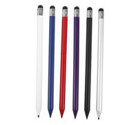 Housoutil 6pcs Pencil Shape Stylus Pen for Tablets and Smartphones, Plastic Material with Dual Use Versatility and Screen Cleanliness Solution, for Navigation and Note Taking