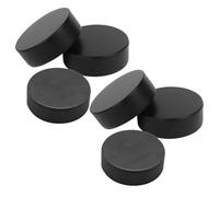 Housoutil 6pcs Pu Training Pucks Floor Hockey Practice Pucks Versatile Use Realistic Feel Black 2.95x2.95x0.98in for Players Hockey Games Outdoor Training Supplies