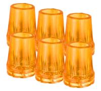 Housoutil 6pcs Rubber Crutch Tips Walking Cane Pads Nonstick Thickened Yellow Anti-slip Feet Accessories for Outdoor Activities and Mountaineering