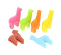 Housoutil 6pcs Silicone Glass Markers Wine Drink Markers Animal-shaped Alpaca Glass Identifiers for Party Outdoor Drinking
