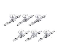 Housoutil 6pcs Silver Crystal Drawer Knobs for Cabinets and Dressers, Modern Design with Zinc Alloy Material, Comfortable to Hold and Elegant Style, for Renewing and Replacing Broken Knobs