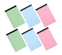 Housoutil 6pcs Tearable Legal Writing Pads Lined Micro Notepads Stationery Pads for Students Office Memo Management Smooth Writing Surface Portable Pastel Notes Pack