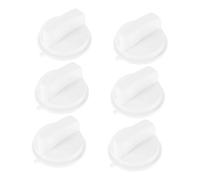 Housoutil 6pcs White Plastic Electronic Timer Knobs for Microwave Oven and Cooker Adjustable Timer and Easy to Clean D Shaped Handles for Replacement