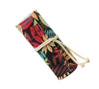 Housoutil 72 Slots Cotton Pencil Wrap Case Roll up Organizer Convenient Access and Portable Design, Ethnic Style Pen Pouch for Artists, Writers, and Students