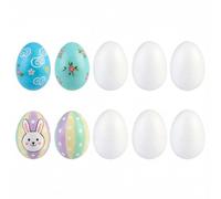 Housoutil 7cm Easter Eggs for Crafts, 20Pcs White Polystyrene Easter Foam Egg for DIY Arts Painting Decorating, Solid Plain Crafting Balls for School Projects, Spring Holiday Display Decor