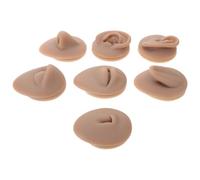 Housoutil 7pcs Makeup Practice Model Soft Silicone Flexible Nose Lip Eye Parts for Tattoo Piercing Training Realistic Human Body Skin Model