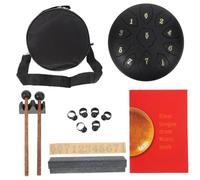 Housoutil 8 Inch Carbon Steel Ethereal Drum Set with 11 Notes, Stable Sound Quality and Unique Melody, Portable Steel Tongue Drum for Yoga Meditation, Includes Convenient Accessories
