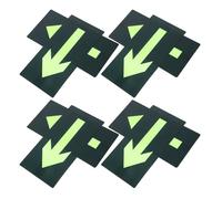 Housoutil 8 Pcs Fire Exit Stickers with Directional Arrows Glow the Dark Pvc Material Self Adhesive for Fire Evacuation and Supermarkets Safety Signage