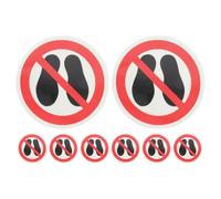 Housoutil 8 Pcs Self Adhesive Do Not Step Warning Decals High Visibility Safety Stickers Made from Sturdy Pp and Pet Materials for Supermarkets and Public Places