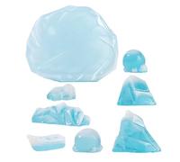 Housoutil 8pcs Arctic Glacier Iceberg Model Set Realistic Resin Penguin and Snow Mountain Figurines, Miniature Polar Scene Decorations for Aquarium, Cake Toppers, and DIY Craft