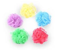Housoutil 8pcs Mesh Bath Balls Shower Scrubbers with Hanging Rope, Pe and Cotton Material Bath Sponge Set for Skin Cleansing and Soothing in Bathing Accessories Random Color