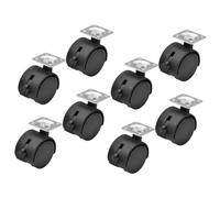 Housoutil 8pcs Nylon Office Chair Wheels with Brake Heavy Duty Swivel Casters for Furniture Smooth Rotation and Floor Protection Wear Resistant Plastic Replacement Desk Chair Casters