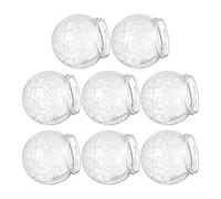 Housoutil 8pcs Outdoor Glass Globe Lamp Shade Replacement with Unique Crackle Design, 8cm Diameter Round Sphere Glass Lampshade, High Light Transmission and Weather Resistant for Garden