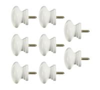 Housoutil 8Pcs Self Tapping Solid Wood Door Knobs Round Cabinet Handles for Wardrobe and Drawer Easy Installation Wooden Knobs for Interior Doors