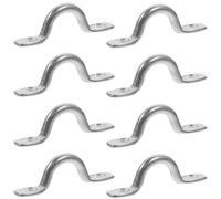 Housoutil 8pcs Stainless Steel Yacht Bow Shaped Handles U-Shaped Saddle Deck Pad Eye Straps 5mm Marine Kayak Canoe Rigging Fixing Hardware for Boating