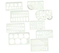 Housoutil 9pcs Plastic Geometric Figure Stencils Circle and Oval Drawing Templates for Crafts Quilting Office Measuring Supplies Technical Drawing Tools for Students and Artists