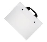 Housoutil A3 White Art Portfolio Bag Portable Artwork Folder Button Design Handheld Large Poster Storage Organizer for Artists and Students