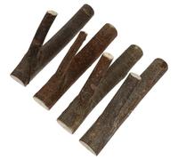 Housoutil Adhesive Wooden Hooks, 4PCS Tree Branch Hook, Pastoral Style Decorative Coat Hooks Wall Mounted, Self-Adhesive Hook for Handbags Keys Coats Hats