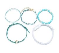 Housoutil Adjustable Beaded Anklet Bracelet for Women, Retro Handmade Woven Chain Foot Accessory with Fine Workmanship, for Summer Shower and Ocean Wear