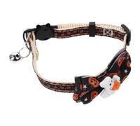Housoutil Adjustable Decorative Cat Collar with Bell Halloween Themed Polyester Bow for Dogs and Long-haired Cats Suitable for Outdoor Places and Pet Birthday Party Neck Circumference