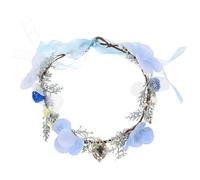 Housoutil Adjustable Fairy Flower Headband for Women with Delicate Fabric and Iron Design, Comfortable to Wear Bridal Hair Accessory for Engagements and Pageants