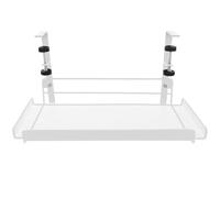 Housoutil Adjustable Large White Metal under Desk File Organizer Basket for Office Document and Stationery Storage