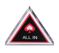 Housoutil All in Chip Button, All-In Triangle Dealer Button, Transparent Glass Poker Table Numbers Markers for Blackjack, Poker, Home Games, Tournaments and Card Game Gatherings