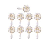 Housoutil Alloy Pearl Patch 10pcs Metallic Shoe Decoration Charms