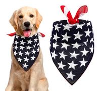 Housoutil American Flag Pet Scarf Triangle Bandana Dog Collar Bib Soft Lightweight Accessory for Birthday Party and Daily Wear