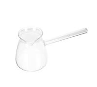 Housoutil Arabic Coffee Pot Glass Turkish Coffee Pot with Handle, Milk and Butter Warmer, Stovetop Tea Maker Coffee Maker, Heat- Resistance Hot Chocolate Melting Pot, 450ML Greek Coffee Pot