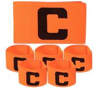 Housoutil Armband Visibility Adjustable Football and Captain for 6pcs Team, Orange Nylon Role Differentiation and Enhanced Player Sports Sport