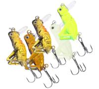 Housoutil Artificial Fishing Lures 3g Simulation Grasshopper 5pcs 3.3cm Floating Plastic Baits Extra Strong Resistant Random Color Freshwater Fishing Baits