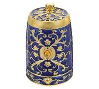 Housoutil Automatic Toothpick Dispenser Box Push Type Pop-Up Toothpick Holder Stainless Steel Storage Container for Kitchen Home in Blue