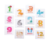 Housoutil Baby Milestone Stickers for Newborns with Animal Shape and Number Designs, Paper Material Monthly Photo Prop to Count down Births, Safe for Boys and Girls, for Baby Growth