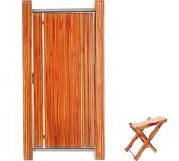 Housoutil Bamboo Folding Foot Rest Stool with 4-Level Height Adjustment, Portable Pedicure and Manicure Footstool, Natural Bamboo Guitar and Instrument Footrest for Home Use